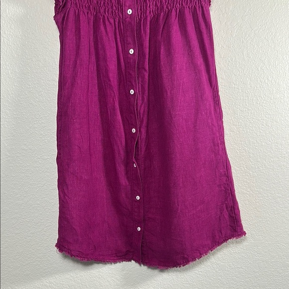 Melissa Nepton Linen Purple Button-Up Dress SP - Picture 5 of 8